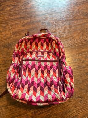 Pink Chevron Vera Bradley Essential Campus Backpack (SG56)